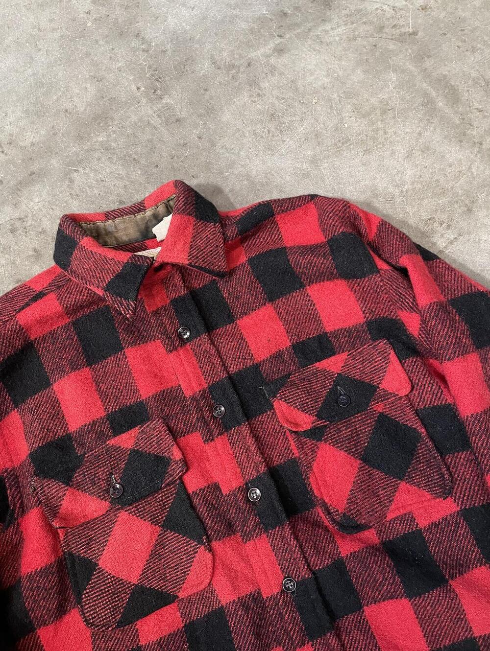 1970s Red Wool Plaid Towncraft Jacket
